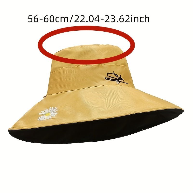 Candy Reversible Bucket Hat with Daisy Embroidery