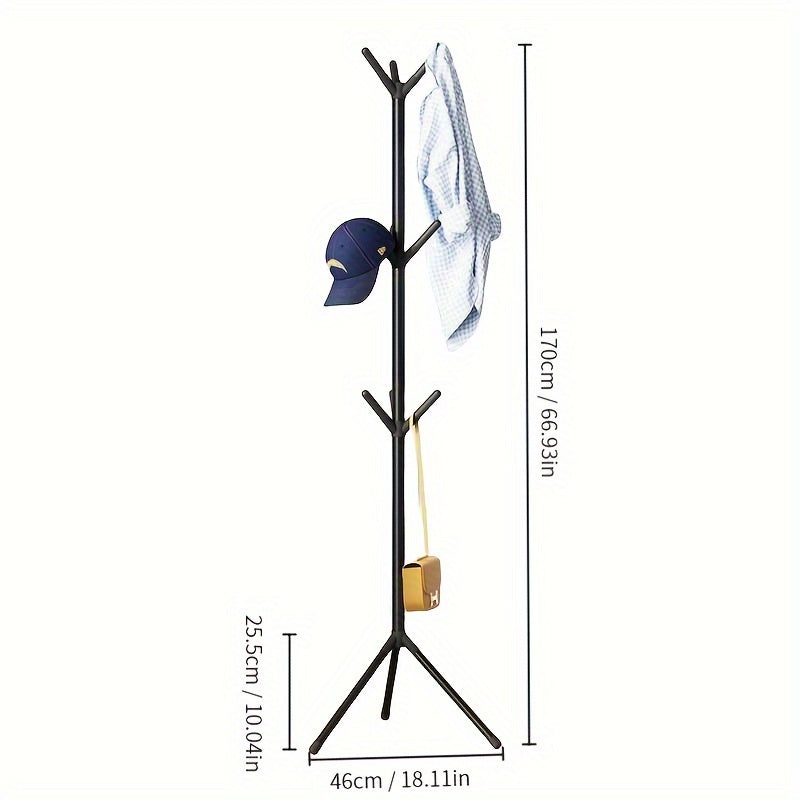 Carbon Steel Coat Rack Stand Hanging Single Rod Hat Rack