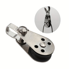 2pcs Pulley Block Hanging Wire Towing Wheel Swivel Lifting Rope For Crane Marine