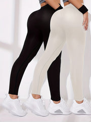 High Waist Ribbed Yoga Pants Women's Leggings