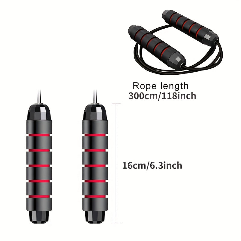 Tangle Ball Bearing Skipping Rope Memory Foam Handle Jump Rope