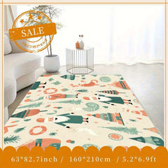 Soft Fluffy Geometric Christmas Area Rug Washable for Living Rooms Bedrooms