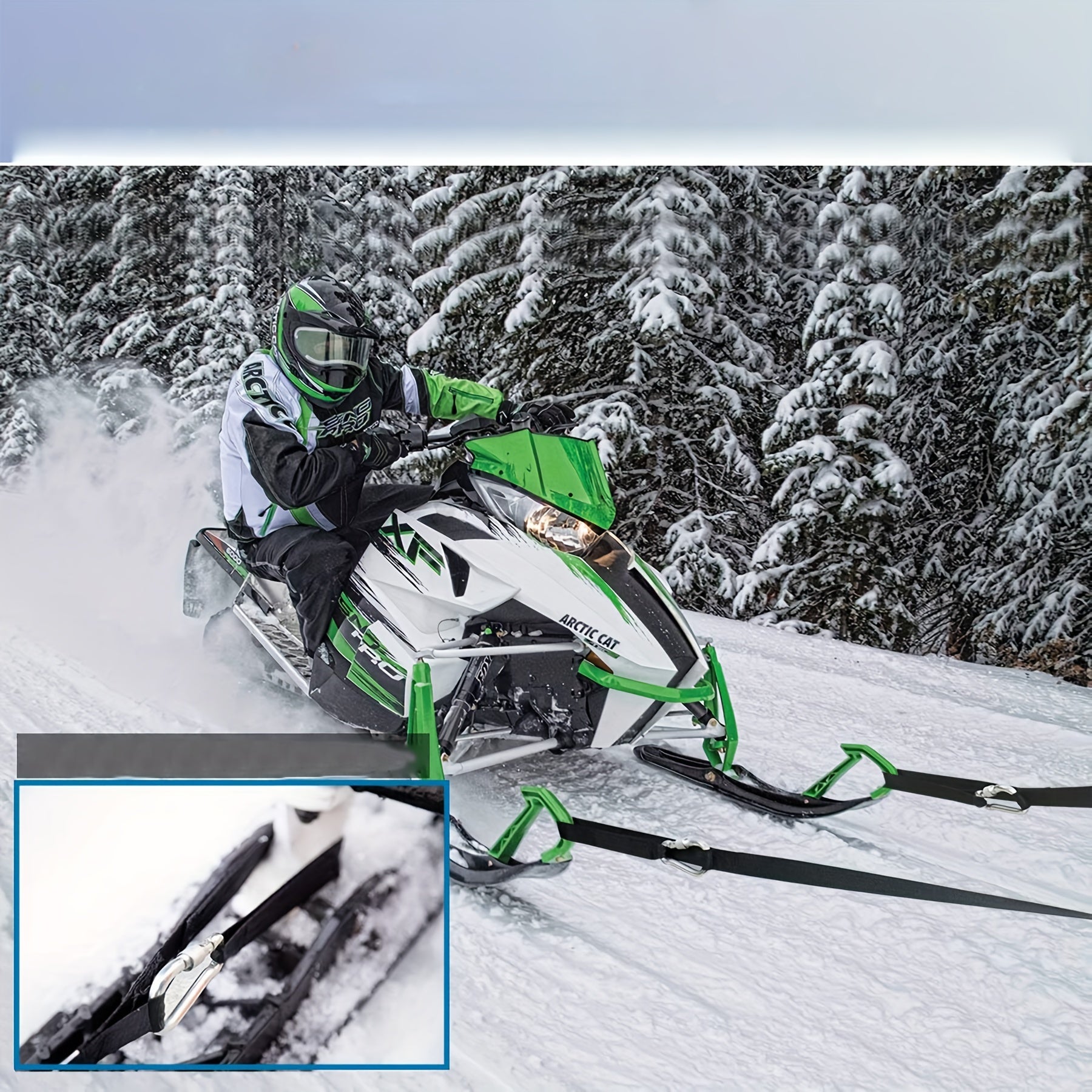 Snowmobile Towing Strap Heavy Duty Rope for Sleds