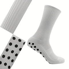 4 Pairs Non Slip Soccer Socks Breathable Crew Socks