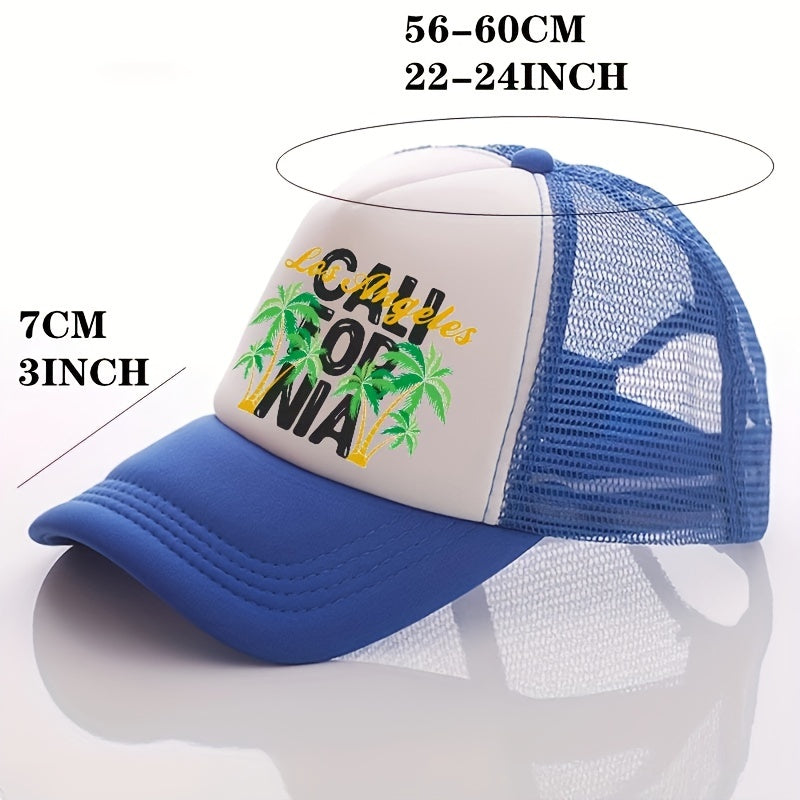 Summer Multicolor Hat Tree Letter Print Mens Peaked Cap