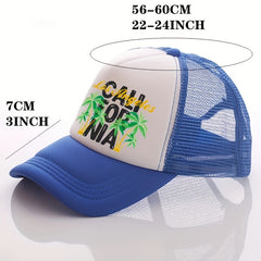 Summer Multicolor Hat Tree Letter Print Mens Peaked Cap