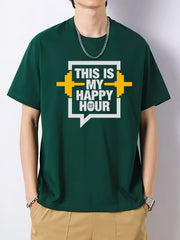 Men's Cotton Slim Fit T-shirt for Spring Summer Holiday