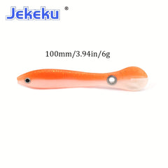 JEKEKU 2pcs Soft Loach Fishing Lures 100mm 3.94inch 6.1g Soft Wobbler