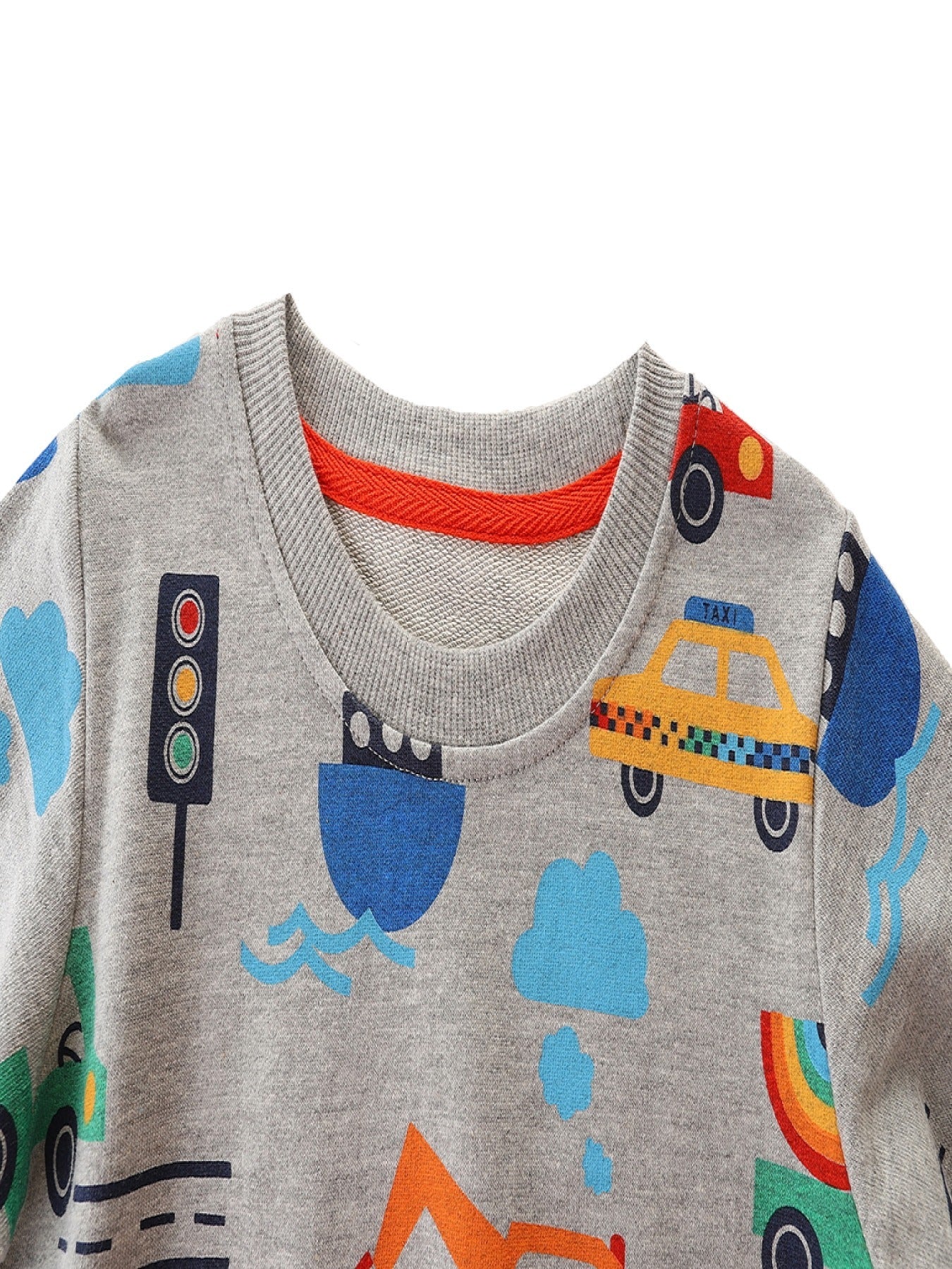 Boys Car Cartoon Print Sweatshirt