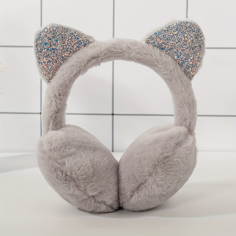 Cat Ears Plush Winter Earmuffs Outdoor Ear Warmer