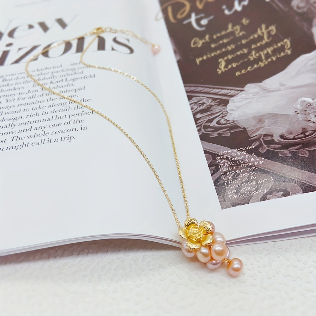 Grape & Pearl Necklace Ideal for Girlfriend