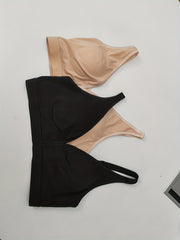 Solid V Neck Fitness Bra for Running