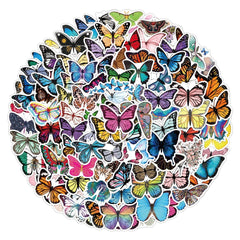 100pcs Butterfly Doodle Waterproof Stickers for Laptop Luggage