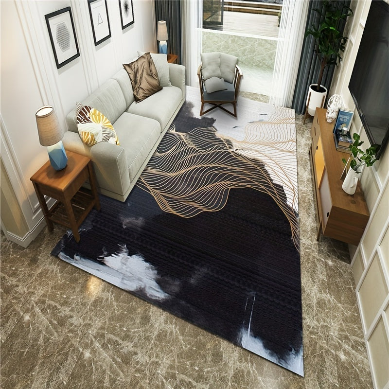 Wavy Stripes Abstract Rug Non Slip Indoor Carpet