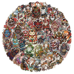 50pcs SCXXBSW Japanese Tattoo Art Stickers Vibrant Colors Self Adhesive Decals