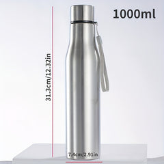 750ml 1000ml Leakproof Sports Water Bottle Stainless Steel Cup Handle