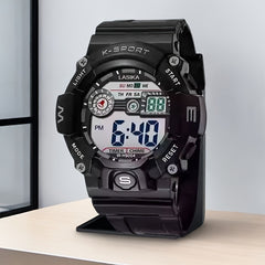 Boys' Sporty Digital Watch Alarm Stopwatch Waterproof Strap Ideal for Swimming