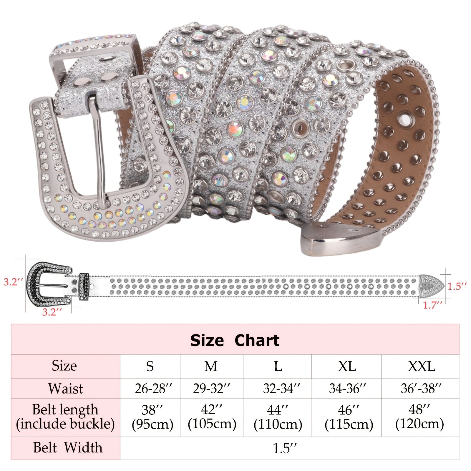 Western Rhinestones Crystal Studded Belts Cowgirl Cowboy
