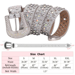 Western Rhinestones Crystal Studded Belts Cowgirl Cowboy