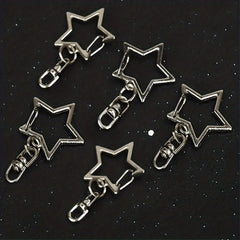 Pentagram Keychain Star Ring Backpack Car Pendant