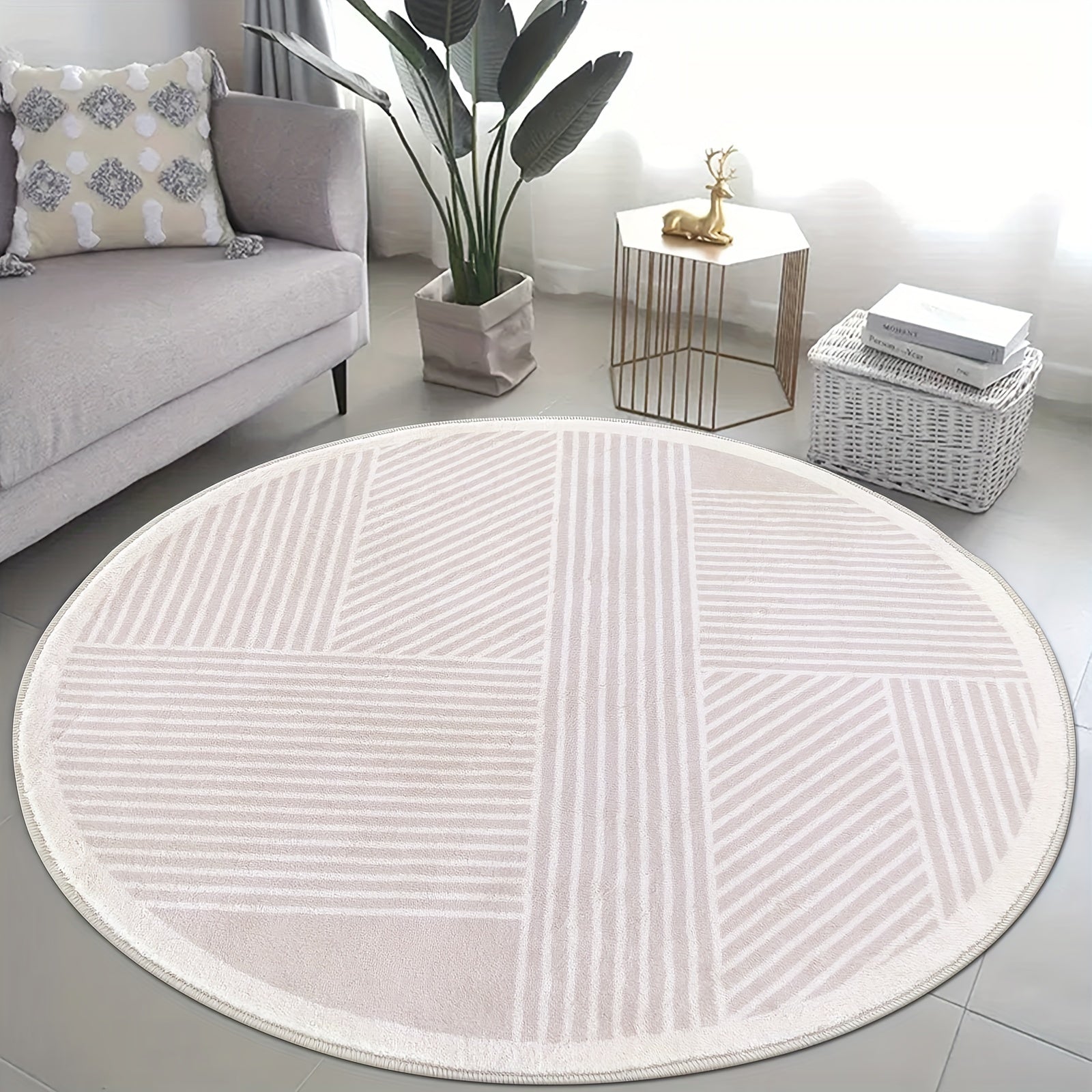 Non Slip Round Floor Carpet Mat for Home Decor