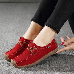 Women's Lace up Flat Loafers Soft Slip On Shoes