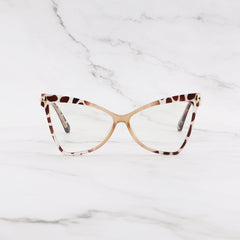 Street Cat Eye Khaki Anti Light PC Flat Glasses