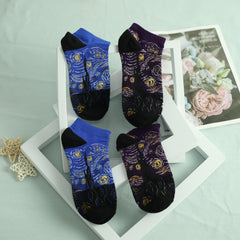 Men's Starry Night Pattern Crew Socks 2 Pairs