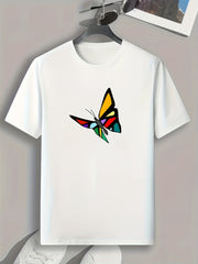 Butterfly Print Men's Graphic T-shirt for Summer