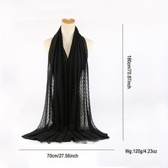 Fur Ball Chiffon Long Scarf Sun Protection Shawl Turban Head Scarf