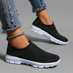Women's Rhinestone Decor Sneakers Lightweight Outdoor Shoes