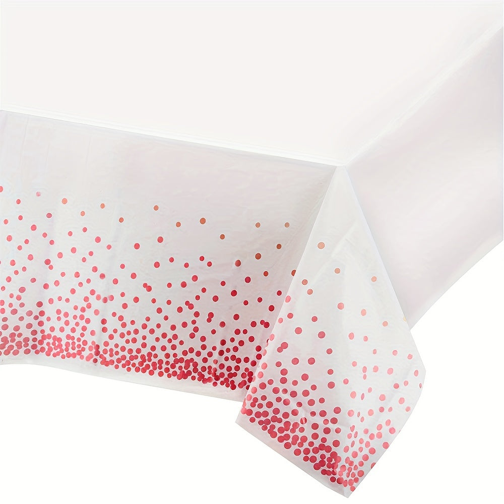 Bronzing Tablecloth Pink Dot Birthday Wedding Gathering Disposable Pe Tablecloth