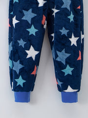 Star Pattern Flannel Pajamas 2pcs Set Thermal PJ Boy's Loungewear