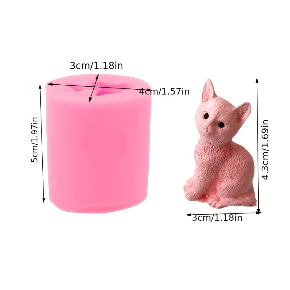 3D Cat Candle Silicone Mold DIY Fondant Cake Decorating Tools
