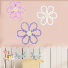 Set of 3 Purple Daisy Wall Decorations - Home Office Dorm Room Decor