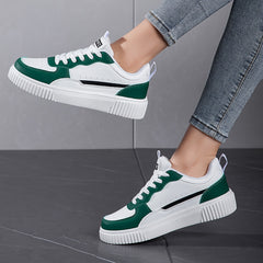 Faux Leather Block Skate Shoes with Wear Resistance