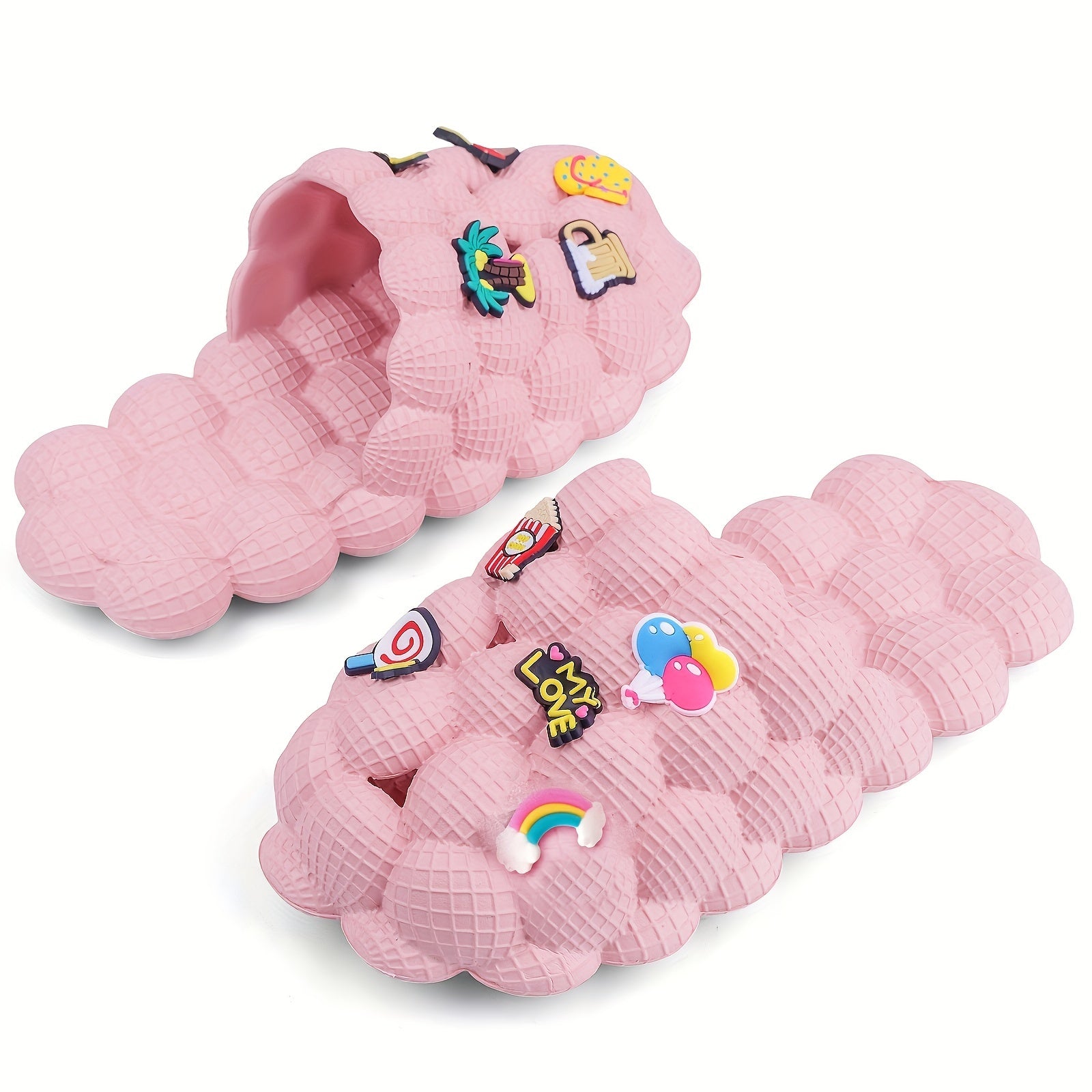 Girls Massage Bubble Slides Cushioned Non-slip Spa Slippers
