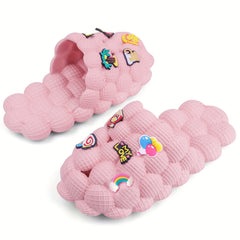Girls Massage Bubble Slides Cushioned Non-slip Spa Slippers