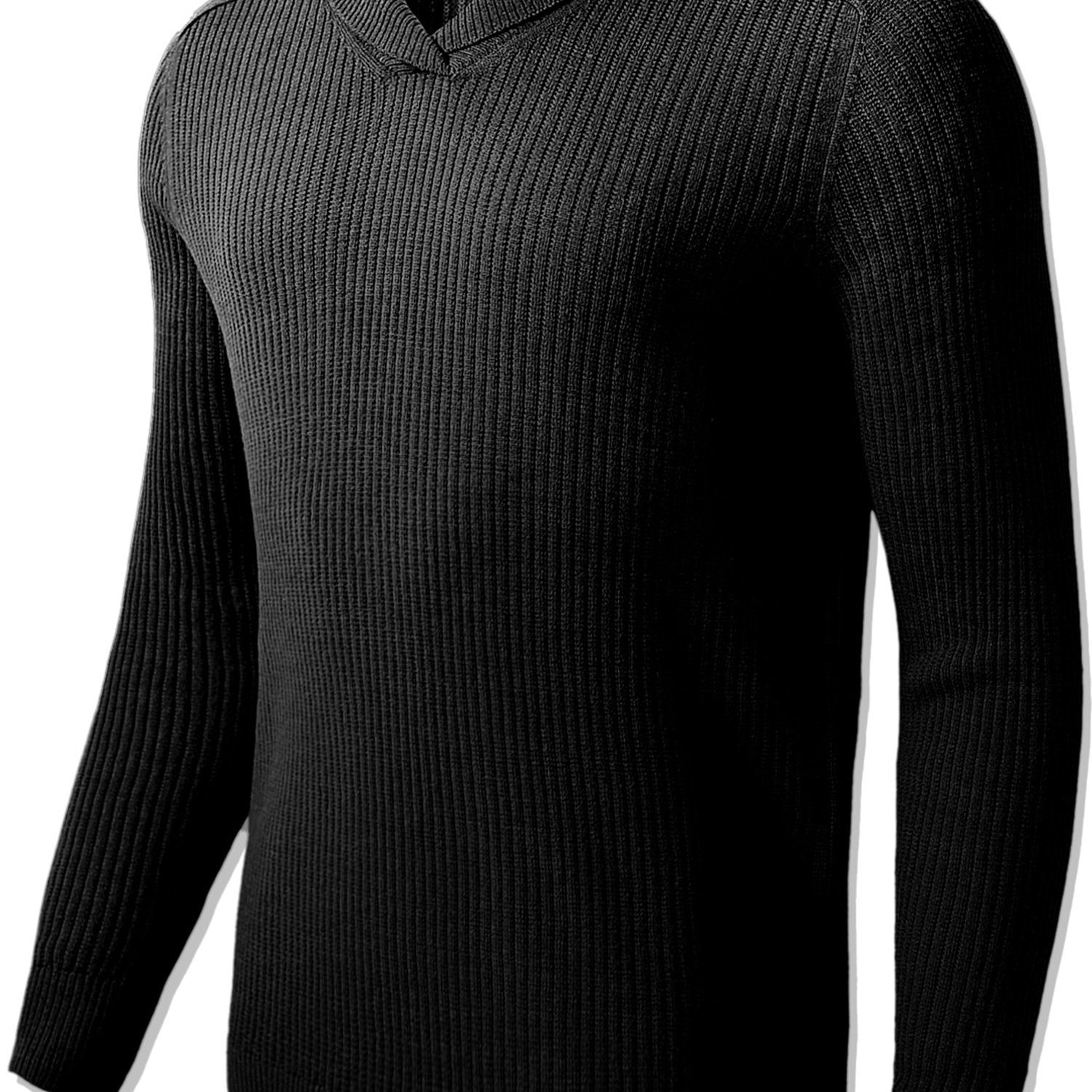 Retro Men's Shawl Collar Knitted Pullover Sweater