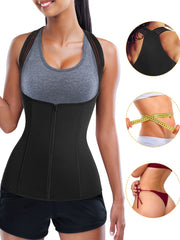 Tummy Control Body Shaper Tank Top Zipper Front Sleeveless