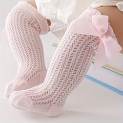 Girls 9 Cotton Blend Breathable Lace Over The Knee Socks