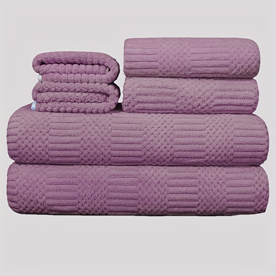 6pcs Soft Towel Set Coral Fleece Bath Linen Sets