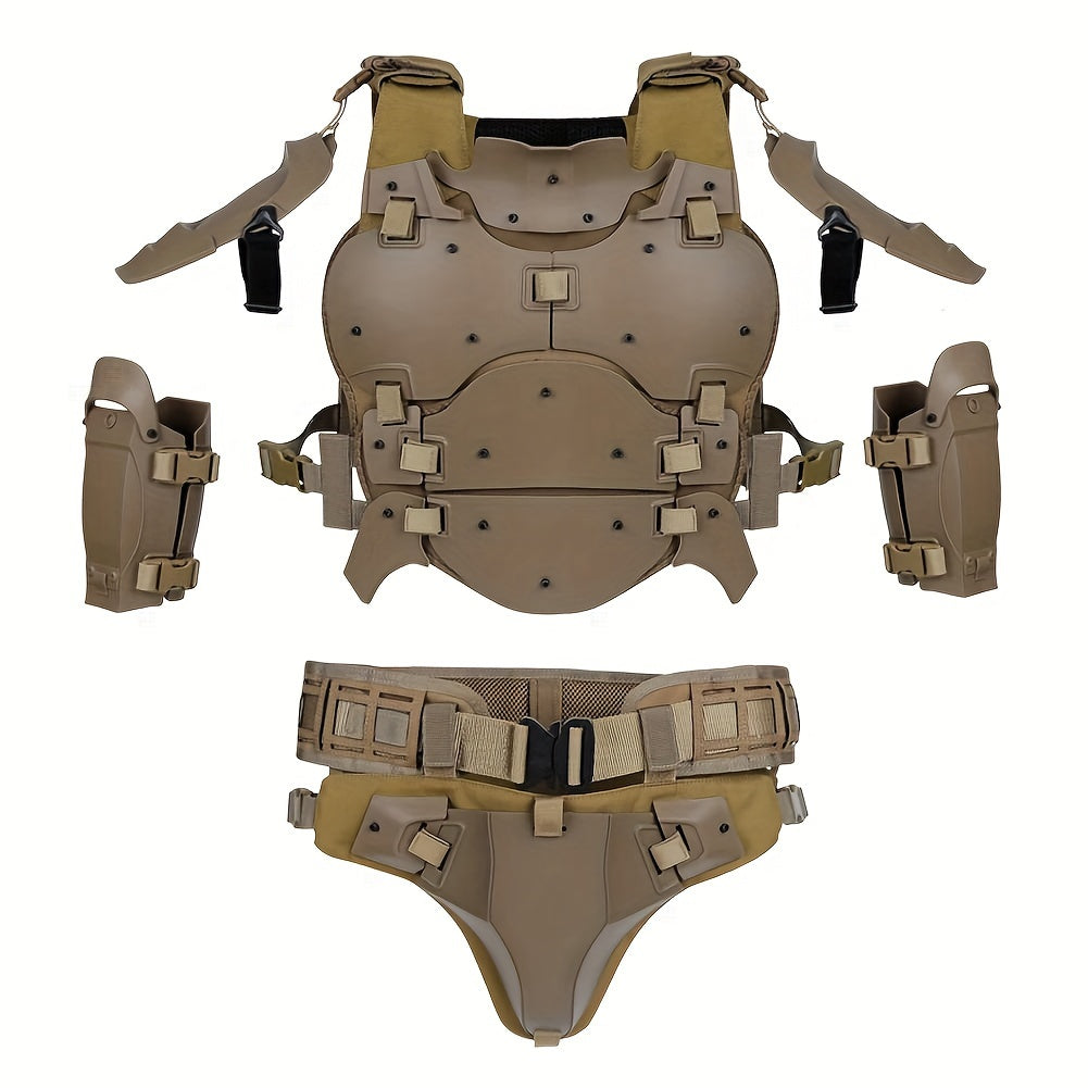 Outdoor Training Protective Vest Set with Adjustable Pads and Molle Belt