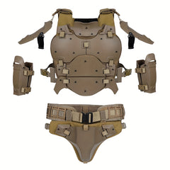 Outdoor Training Protective Vest Set with Adjustable Pads and Molle Belt