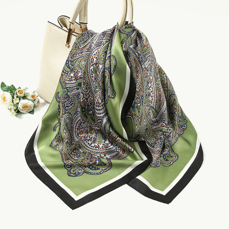 Satin Paisley Square Scarves Silky Head Neck Scarf Neckerchief Bandanas