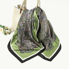 Satin Paisley Square Scarves Silky Head Neck Scarf Neckerchief Bandanas