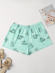 Women's Plus Dinosaur Print Pajama Shorts
