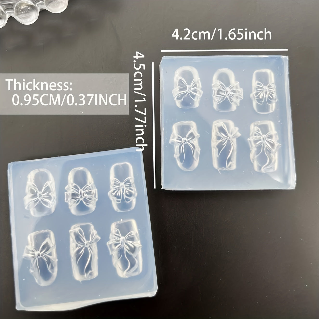 Bowknot 3D Nail Art Charms Silicone Mold DIY Decorations