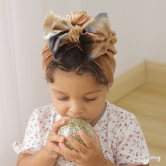 Velvet Bow Baby Hat 0-3 Years Old