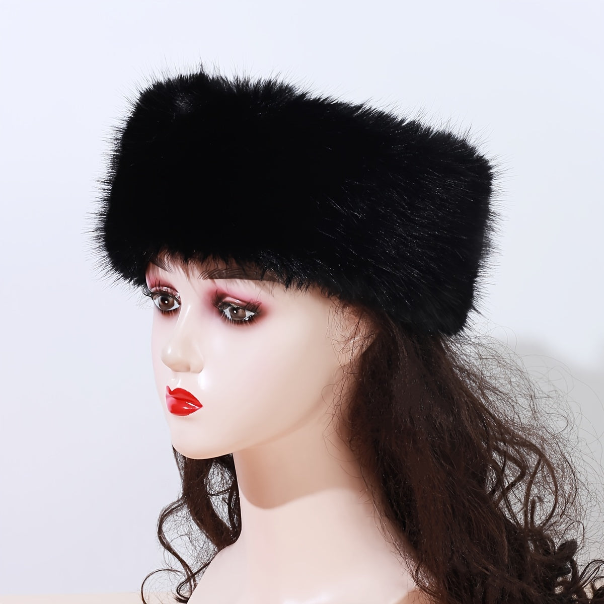 Faux Fur Headband Women Cozy Stretch Hairband Outdoor Ear Warmers
